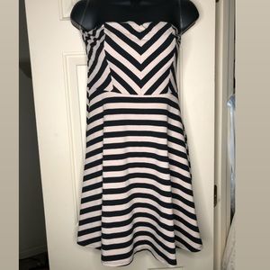 Striped Strapless Dress